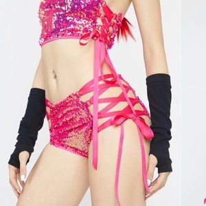 Lady Technotopia Sequin Shorts: NEW